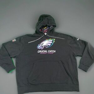 Philadelphia EAGLES Hoodie Mens XXL NFL Crucial Catch Cancer Nike 125747